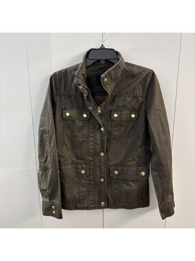 J Crew Downtown Field Jacket Field Utility Dark Moss Size S Cargo Military Boho